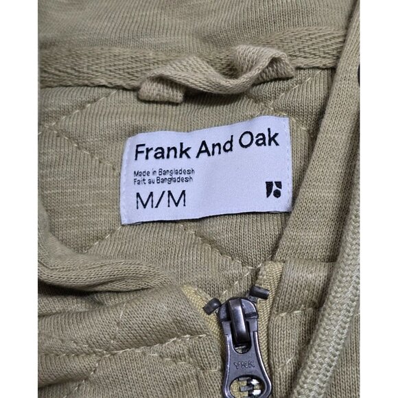 Frank And Oak Mens‎ Green Quilted Half Zip Hoodie Sweatshirt Cotton Size M - Picture 7 of 11